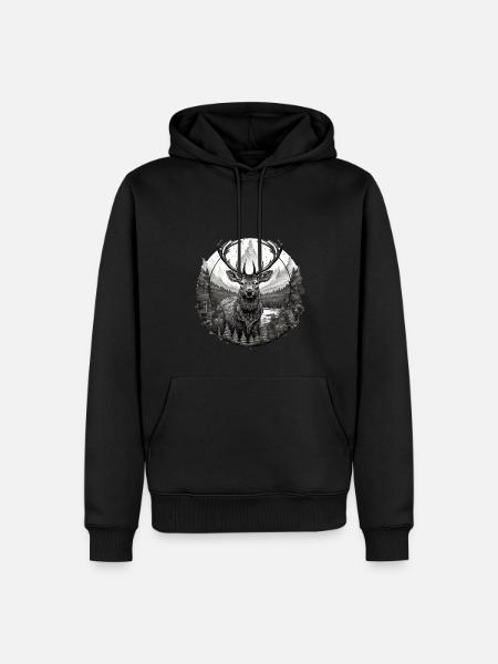 Deer - Men’s Premium Organic Hoodie - black