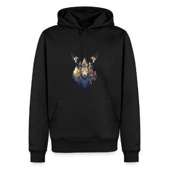 Cerf - Sweat à capuche Premium bio Homme - noir - Devant - Nico (187cm)