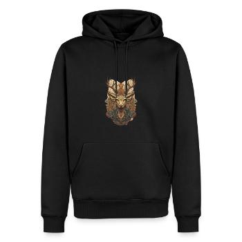 Cerf - Sweat à capuche Premium bio Homme - noir - Devant - Nico (187cm)