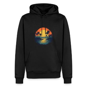 Plage - Sweat à capuche Premium bio Homme - noir - Devant - Nico (187cm)