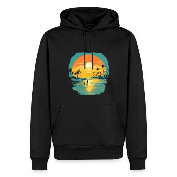 Plage - Sweat à capuche Premium bio Homme - noir - Devant - Nico (187cm)