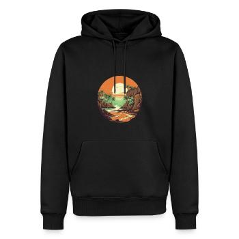 Plage - Sweat à capuche Premium bio Homme - noir - Devant - Nico (187cm)