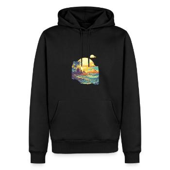 Plage - Sweat à capuche Premium bio Homme - noir - Devant - Nico (187cm)