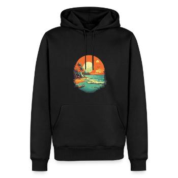 Plage - Sweat à capuche Premium bio Homme - noir - Devant - Nico (187cm)