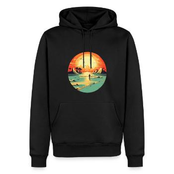 Plage - Sweat à capuche Premium bio Homme - noir - Devant - Nico (187cm)