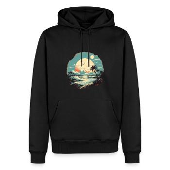 Plage - Sweat à capuche Premium bio Homme - noir - Devant - Nico (187cm)