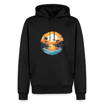 Plage - Sweat à capuche Premium bio Homme - noir - Devant - Nico (187cm)