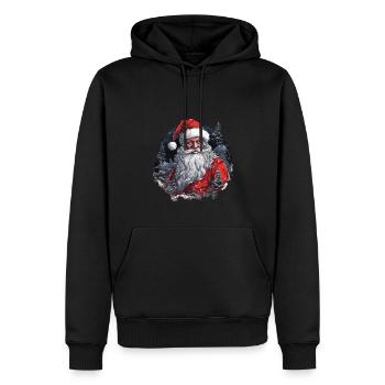 Père Noël - Sweat à capuche Premium bio Homme - noir - Devant - Nico (187cm)