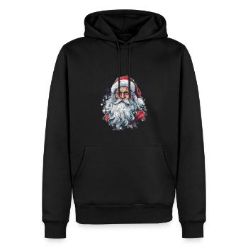 Père Noël - Sweat à capuche Premium bio Homme - noir - Devant - Nico (187cm)