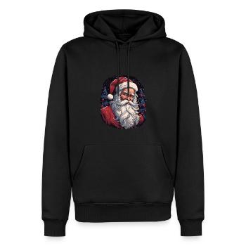 Père Noël - Sweat à capuche Premium bio Homme - noir - Devant - Nico (187cm)