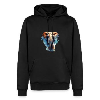 Elefant - Männer Premium Bio Hoodie - Schwarz - Vorne - Nico (187cm)