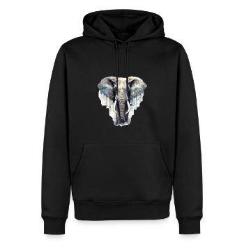 Elefant - Männer Premium Bio Hoodie - Schwarz - Vorne - Nico (187cm)