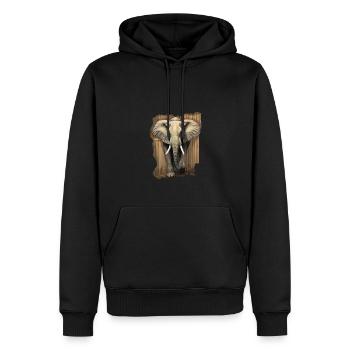 Elefant - Männer Premium Bio Hoodie - Schwarz - Vorne - Nico (187cm)