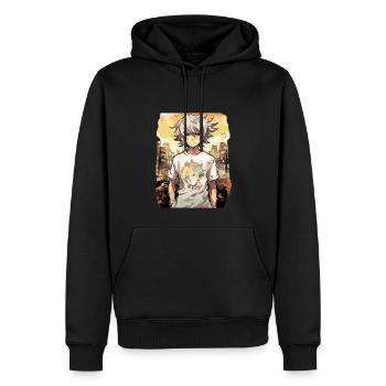 Anime Boy - Men’s Premium Organic Hoodie - black - Front - Nico (187cm)