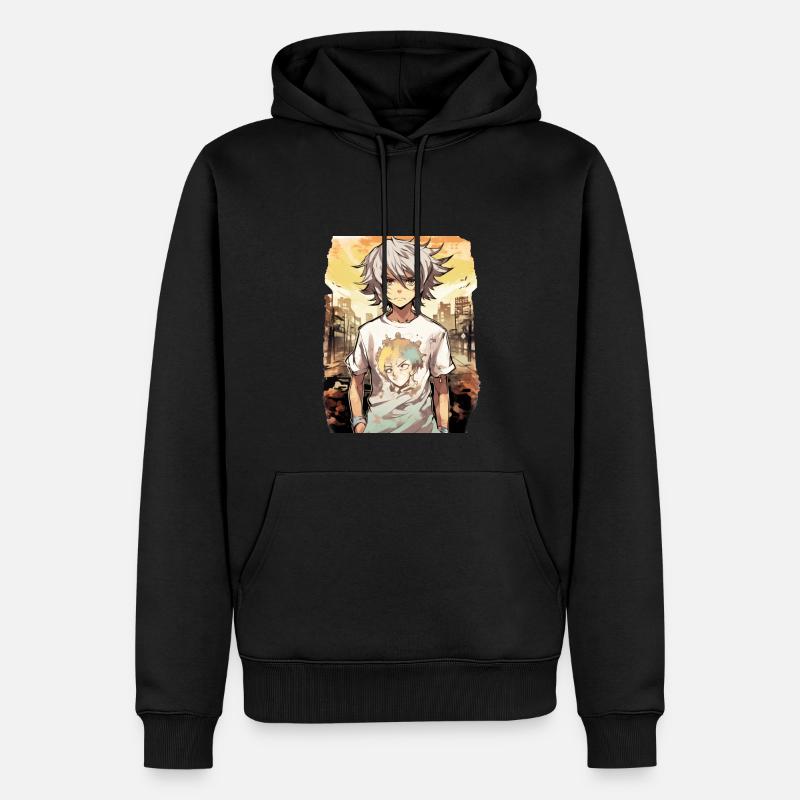 Garçon d’anime - Sweat à capuche Premium bio Homme - noir