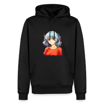 Anime Girl - Sweat à capuche Premium bio Homme - noir - Devant - Nico (187cm)