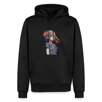 Anime Girl - Sweat à capuche Premium bio Homme - noir - Devant - Nico (187cm)