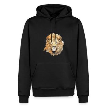 Löwe - Männer Premium Bio Hoodie - Schwarz - Vorne - Nico (187cm)