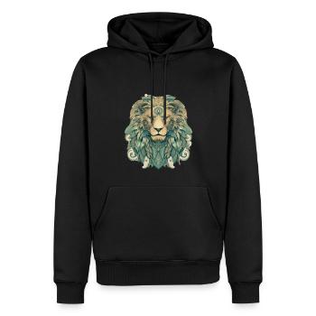 Lion - Sweat à capuche Premium bio Homme - noir - Devant - Nico (187cm)