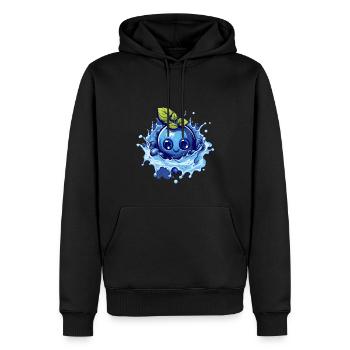 Blaubeere - Männer Premium Bio Hoodie - Schwarz - Vorne - Nico (187cm)