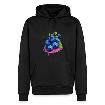 Myrtille - Sweat à capuche Premium bio Homme - noir - Devant - Nico (187cm)
