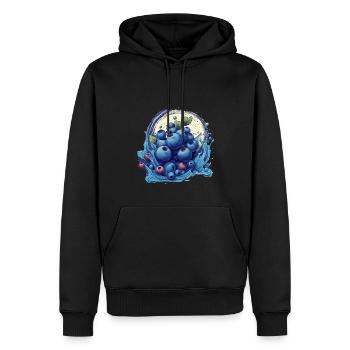 Blaubeere - Männer Premium Bio Hoodie - Schwarz - Vorne - Nico (187cm)
