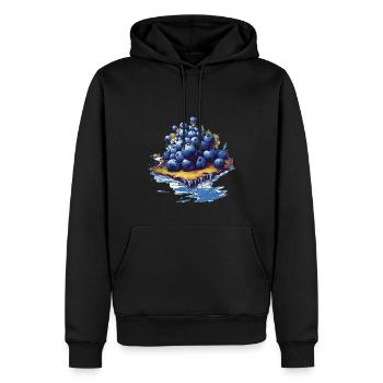 Blaubeere - Männer Premium Bio Hoodie - Schwarz - Vorne - Nico (187cm)