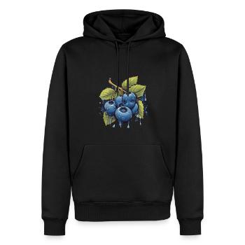 Blaubeere - Männer Premium Bio Hoodie - Schwarz - Vorne - Nico (187cm)