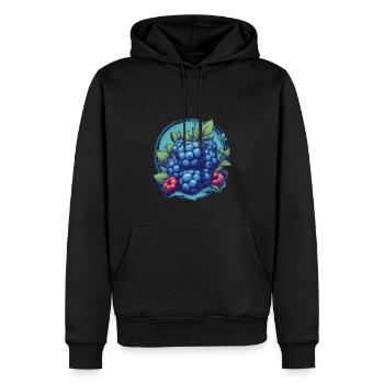 Blaubeere - Männer Premium Bio Hoodie - Schwarz - Vorne - Nico (187cm)