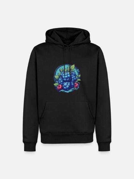 Blaubeere - Männer Premium Bio Hoodie - Schwarz
