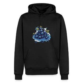 Blaubeere - Männer Premium Bio Hoodie - Schwarz - Vorne - Nico (187cm)