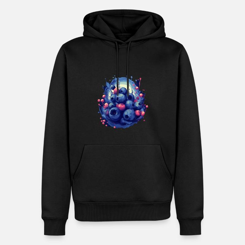 Blaubeere - Männer Premium Bio Hoodie - Schwarz