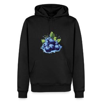 Blaubeere - Männer Premium Bio Hoodie - Schwarz - Vorne - Nico (187cm)
