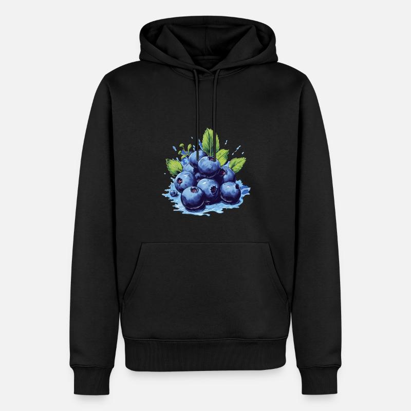 Blaubeere - Männer Premium Bio Hoodie - Schwarz