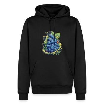 Blaubeere - Männer Premium Bio Hoodie - Schwarz - Vorne - Nico (187cm)