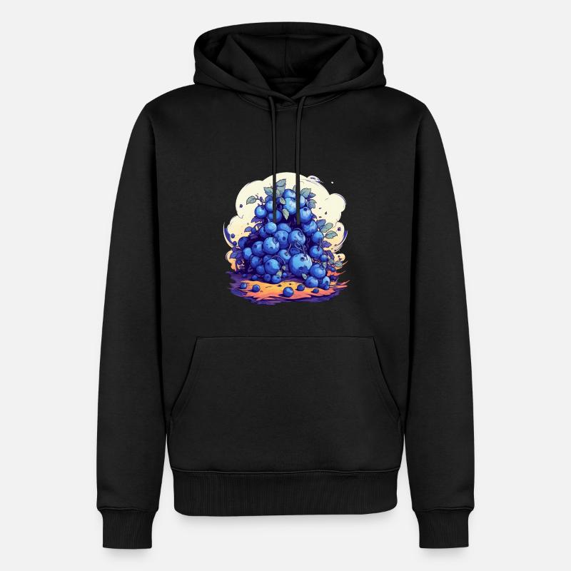 Blaubeere - Männer Premium Bio Hoodie - Schwarz