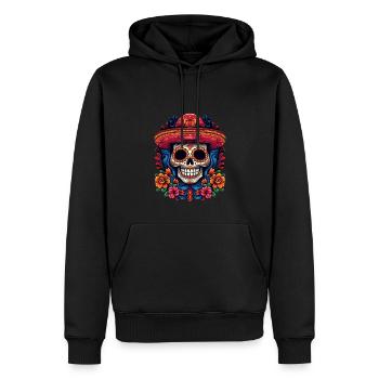 Cinco de Mayo Skull - Männer Premium Bio Hoodie - Schwarz - Vorne - Nico (187cm)