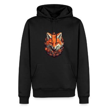 Renard - Sweat à capuche Premium bio Homme - noir - Devant - Nico (187cm)