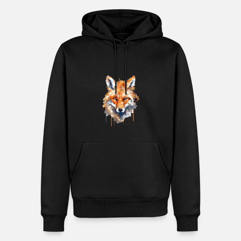 Renard - Sweat à capuche Premium bio Homme - noir