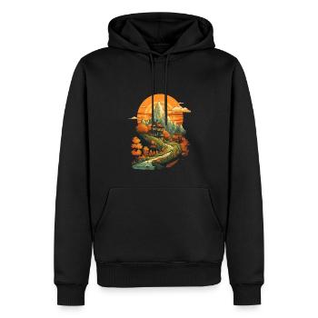 Herbstliche Landschaft - Männer Premium Bio Hoodie - Schwarz - Vorne - Nico (187cm)
