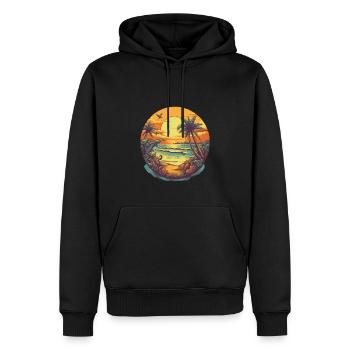 Plage - Sweat à capuche Premium bio Homme - noir - Devant - Nico (187cm)