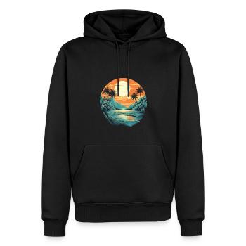 Plage - Sweat à capuche Premium bio Homme - noir - Devant - Nico (187cm)