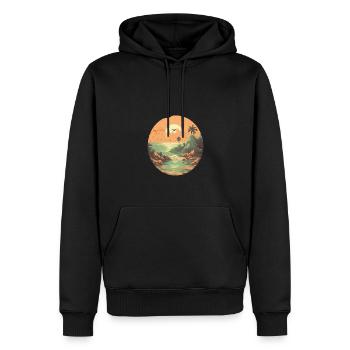 Plage - Sweat à capuche Premium bio Homme - noir - Devant - Nico (187cm)