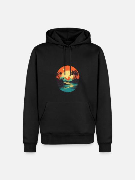 Beach - Men’s Premium Organic Hoodie - black