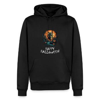 Halloween - Happy Halloween - Männer Premium Bio Hoodie - Schwarz - Vorne - Nico (187cm)