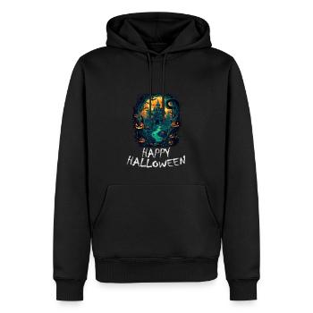 Halloween - Happy Halloween - Männer Premium Bio Hoodie - Schwarz - Vorne - Nico (187cm)