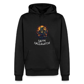 Halloween - Happy Halloween - Männer Premium Bio Hoodie - Schwarz - Vorne - Nico (187cm)