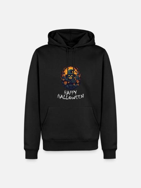 Halloween - Happy Halloween - Männer Premium Bio Hoodie - Schwarz