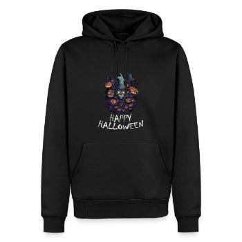Halloween - Happy Halloween - Männer Premium Bio Hoodie - Schwarz - Vorne - Nico (187cm)