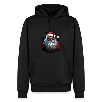 Père Noël - Sweat à capuche Premium bio Homme - noir - Devant - Nico (187cm)